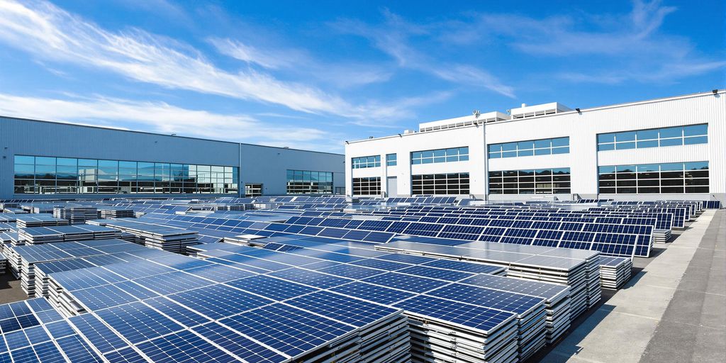 Usine solaire, panneaux, industrie, Fos-sur-Mer, Europe.
