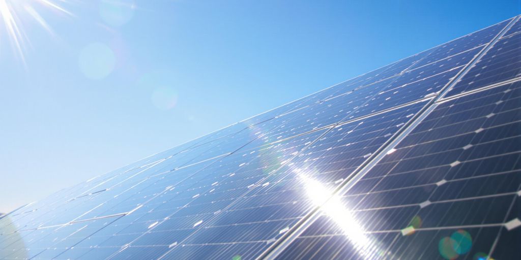 Panneaux solaires sous un soleil éclatant