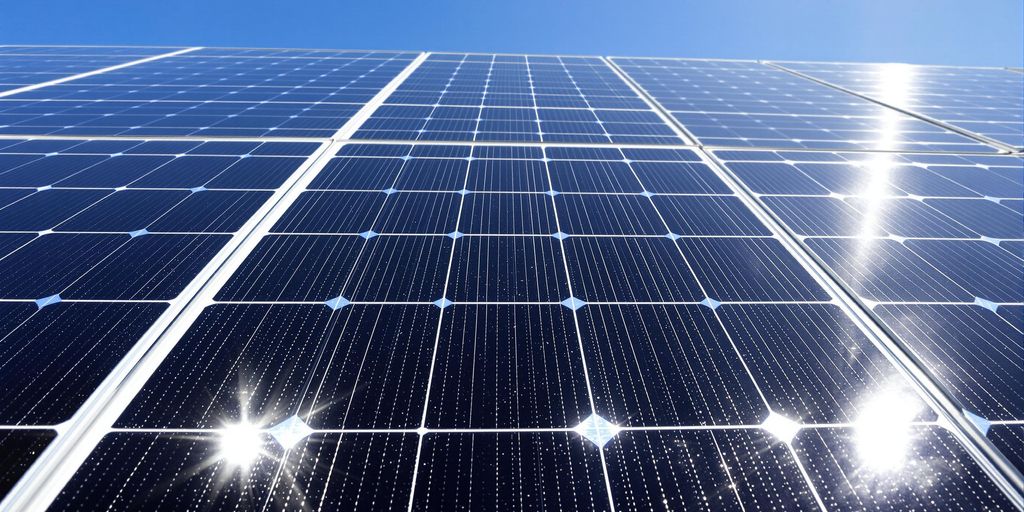 Panneaux solaires sous le soleil intense