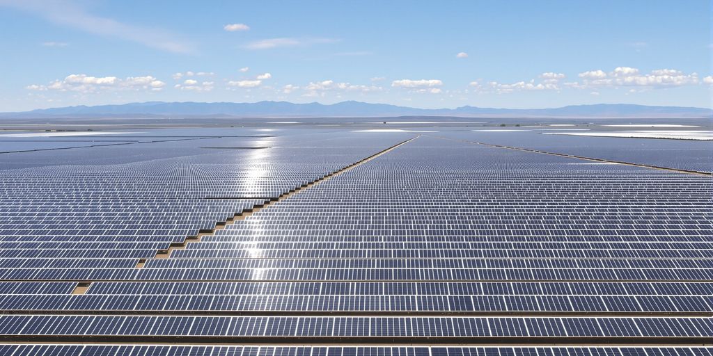 Centrale solaire marocaine avec panneaux brillants sous le soleil.