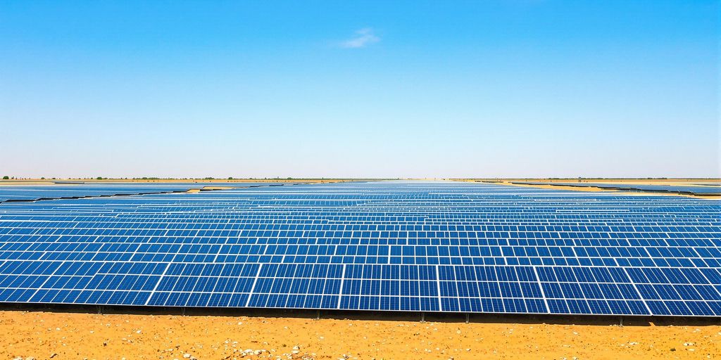 Panneaux solaires dans un champ égyptien.